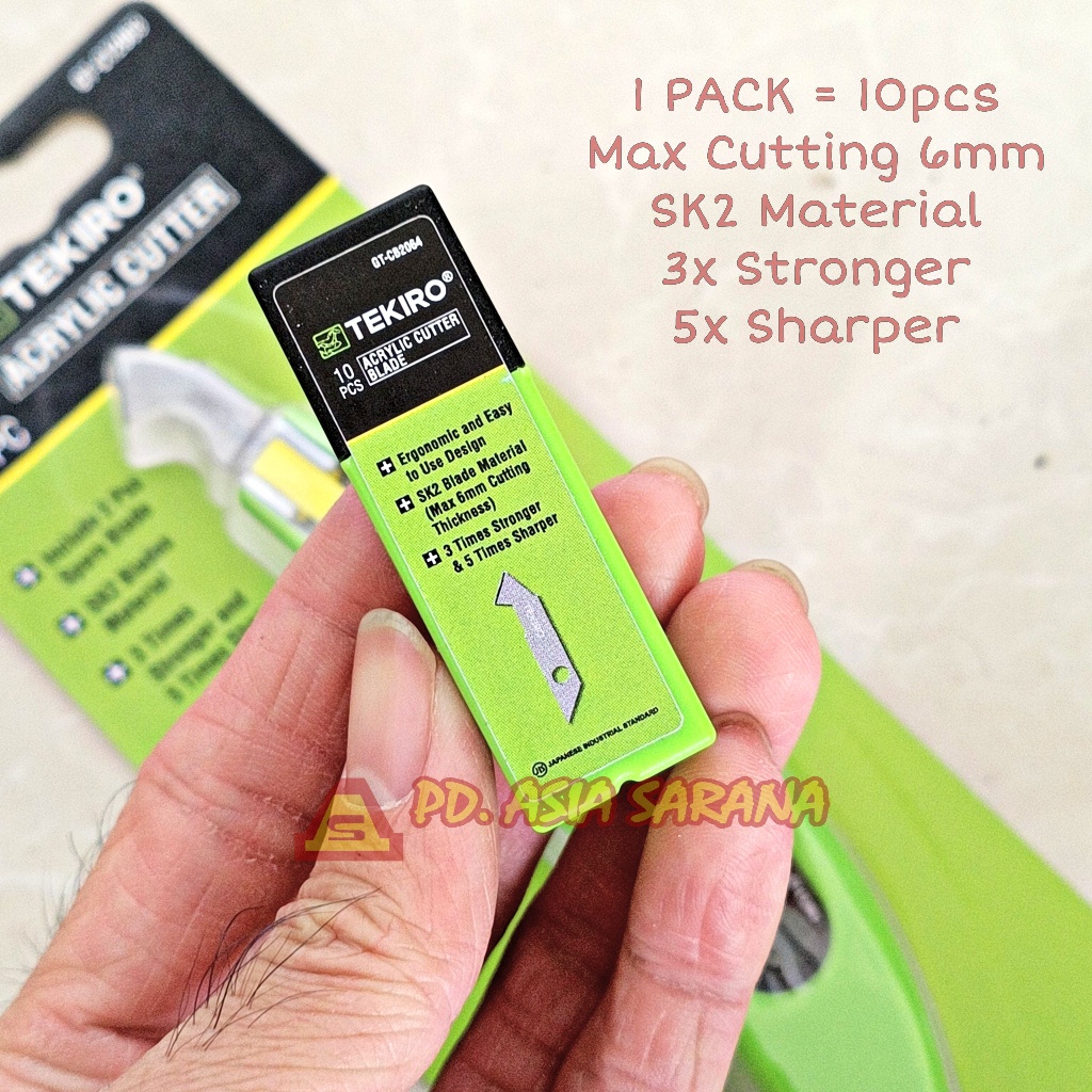 

[PACK] Refill Pisau Cutter Acrylic 10mm TEKIRO Isi Pisau Akrilik Mika