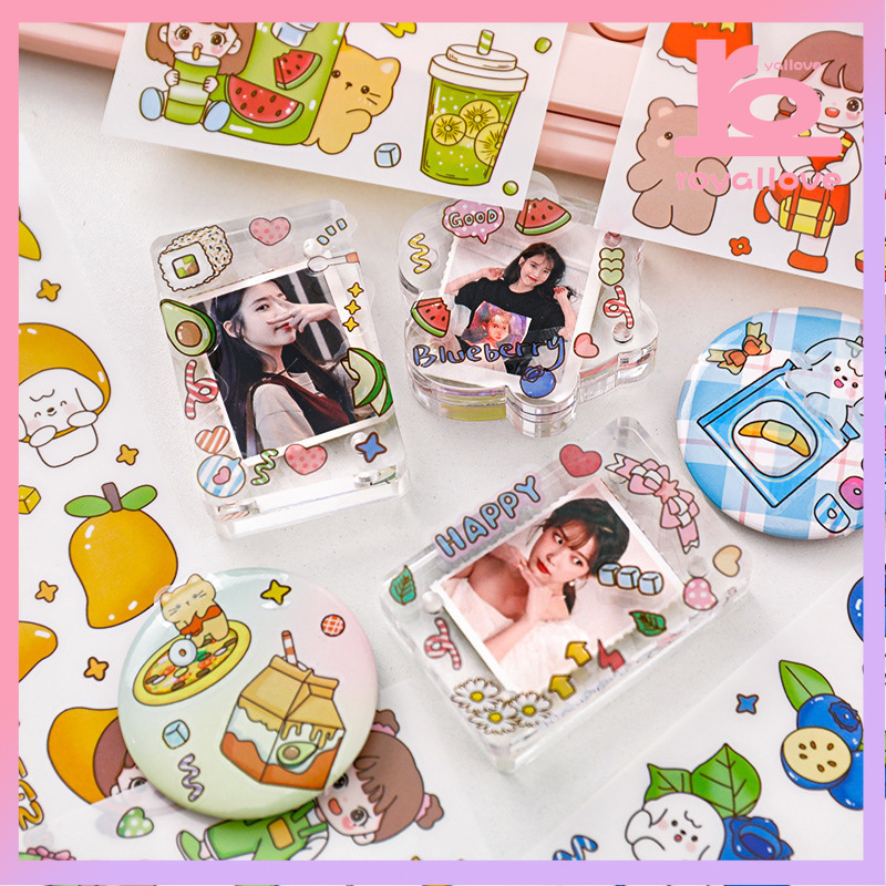 

COD Ins Creative Cute,Happy Girl Hand Ledger Stiker,Siswa Kartun Album,Diy Dekorasi Sticker