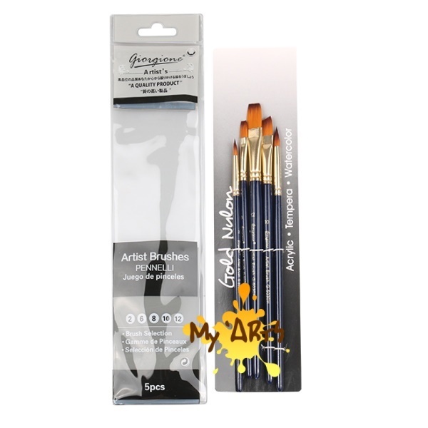 

Giorgione Artist Brush Mix Set 5 Kuas Lukis Round Flat Gambar Myarts