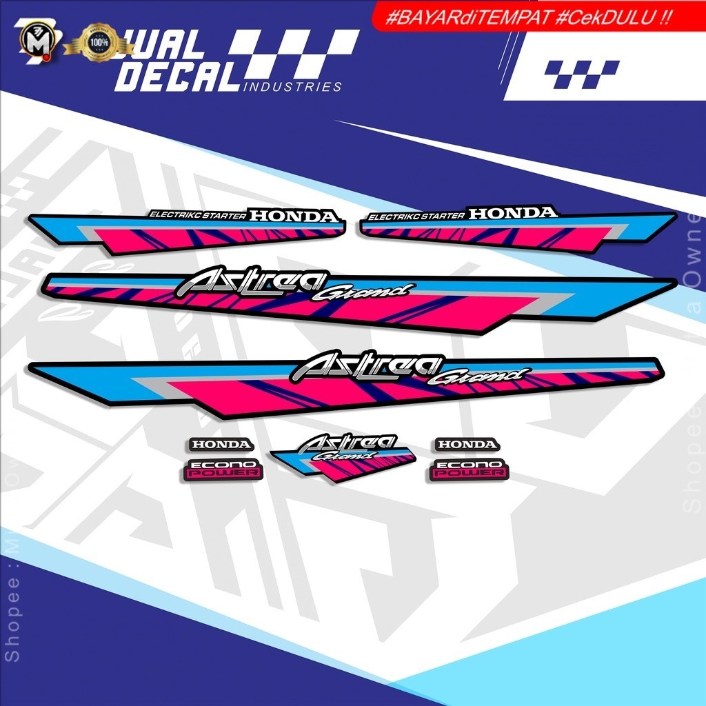 Striping Astrea Grand Variasi 1993 | Stiker Astrea Grand | Motif Klasik Original | Lis Astrea Grand 