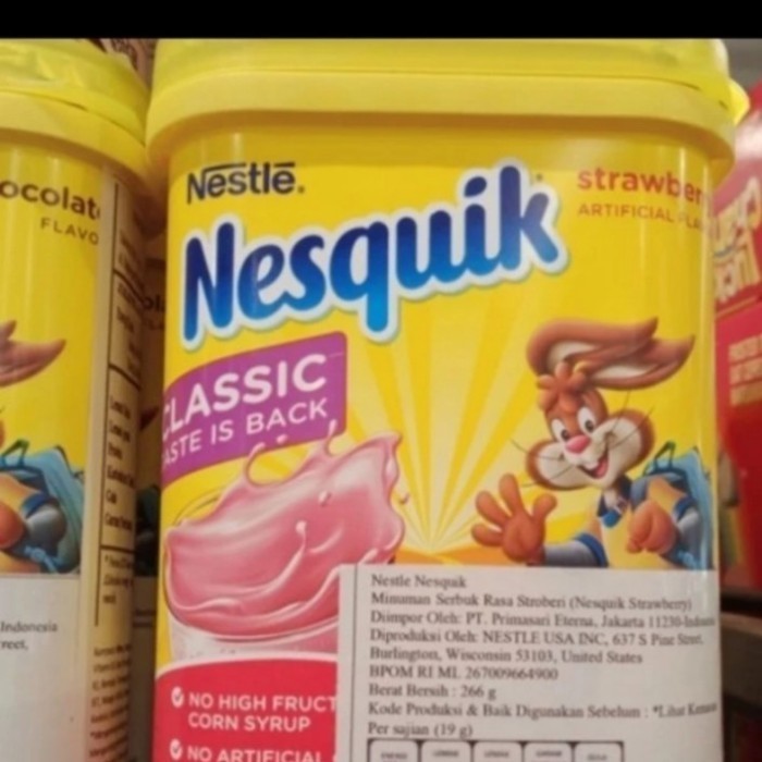 

nesquik strawberry powder drink bubuk minuman strawberri 266gr