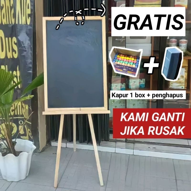 

PAPAN TULIS KAPUR 40x60cm + STANDING / Jati Belanda / Blackboard