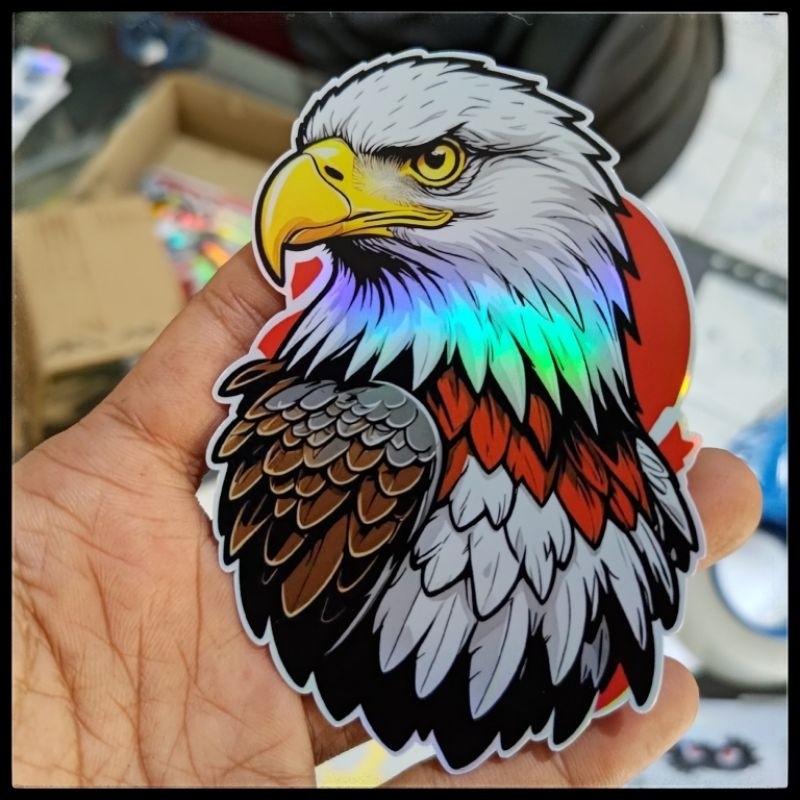 sticker rajawali heligram logo rajawali