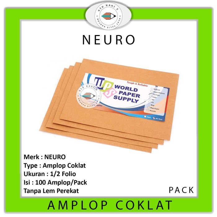 

Amplop Coklat Ukuran 1/2 Folio WPS ( 19 x 25 cm )