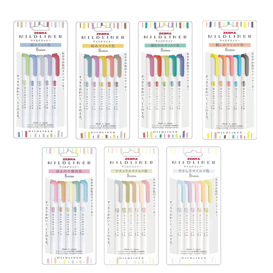 

Zebra Mildliner Highlighter Pastel Full Set 5/25/35 Colors Marker Pen Double-Ended Art Stationery Supplier for Drawing Painting