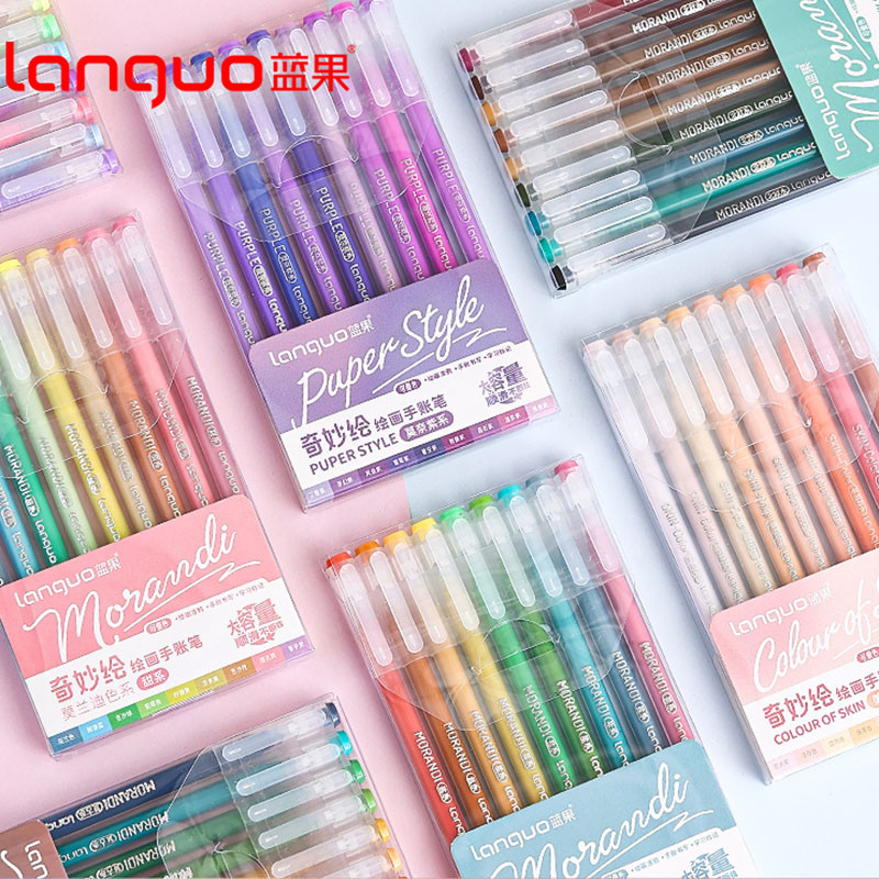 

9Pcs/Set Multicolor 0.5MM Gel Pen High Capacity Stackable Color Pen For Students Painting Graffiti Writting Pen School Supplies