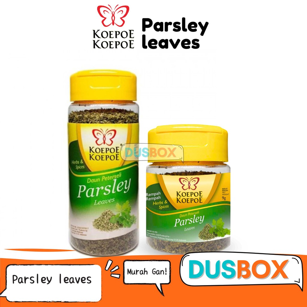 

Parsley Koepoe Koepoe / Daun Parsley / Parsley Bubuk / Parsley Kering Daun Parsley Kering / Bubuk Parsley / Parsley Kemasan 19g /