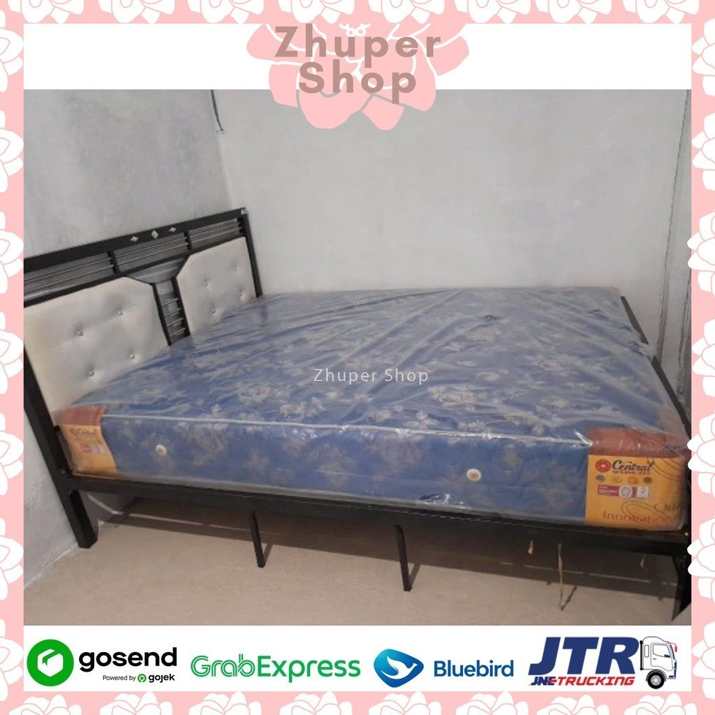 Ranjang Besi Minimalis 90, 120, 160, 180 khusus jabodebek / Ranjang Minimalis ( ranjang saja )