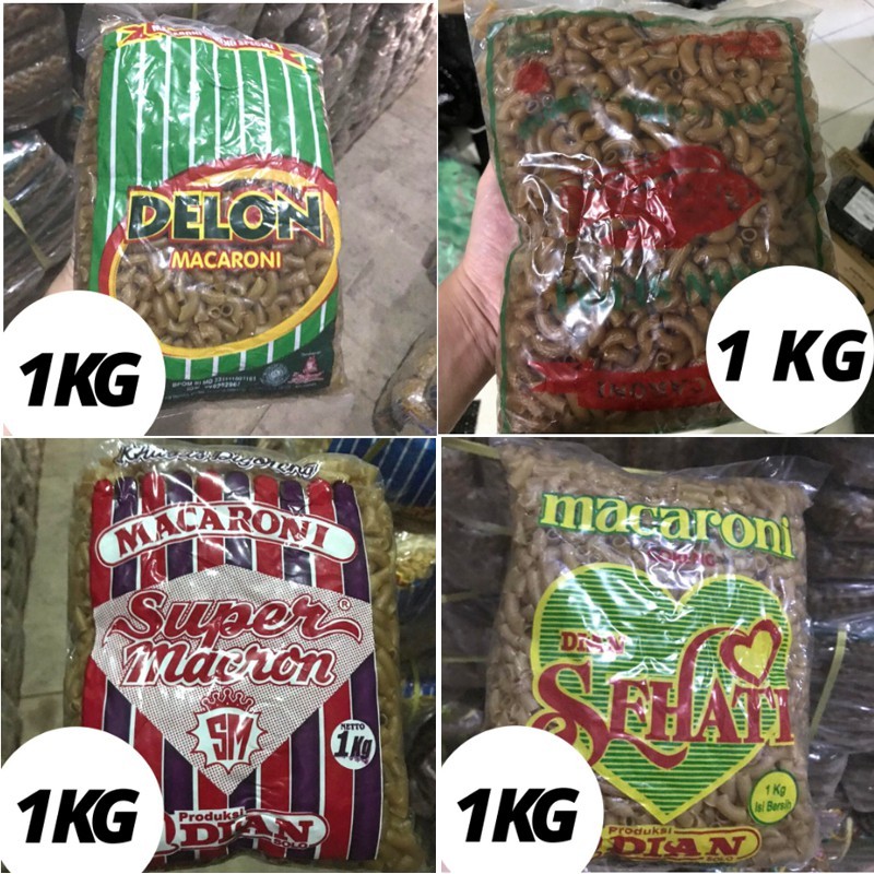 

MAKRONI MEKAR MURAH//MAKARONI MENTAH / MAKARONI MEKAR COKLAT ANEKA 1 KG