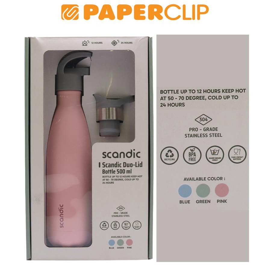 BOTOL MINUM / VACUUM BOTTLE SCANDIC DUO LIDS KL132LID24 500ML