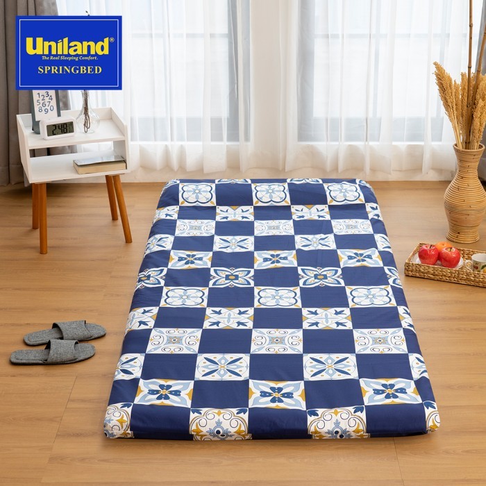 Uniland Sarung Katun Kasur Lipat - Sprei Resleting - Blue, 90x200