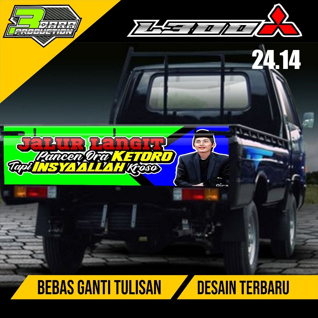 (Cod) Stiker Decal Pintu Belakang L300 Stiker Pintu Bak Belakang L 300 Kode 24.14