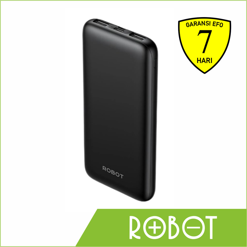 Power Bank Dual Input 10000 mAh Robot RT12 - 10W Powerbank Type-C C Micro USB - SFO Semarang Officia