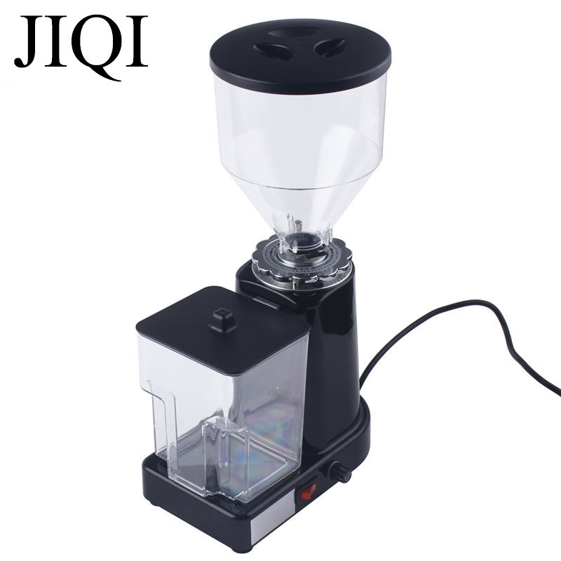 JIQI Electric Coffee Bean Grinder Thickness Adjustable 500g Capacity stianless steel Sieve Filter Pl