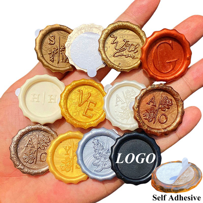 

Personalized Wax Seal Stickers With Backing Self adhesive Tape,Thickened Stamp for Wedding Business Design LOGO Custom Wax Seals