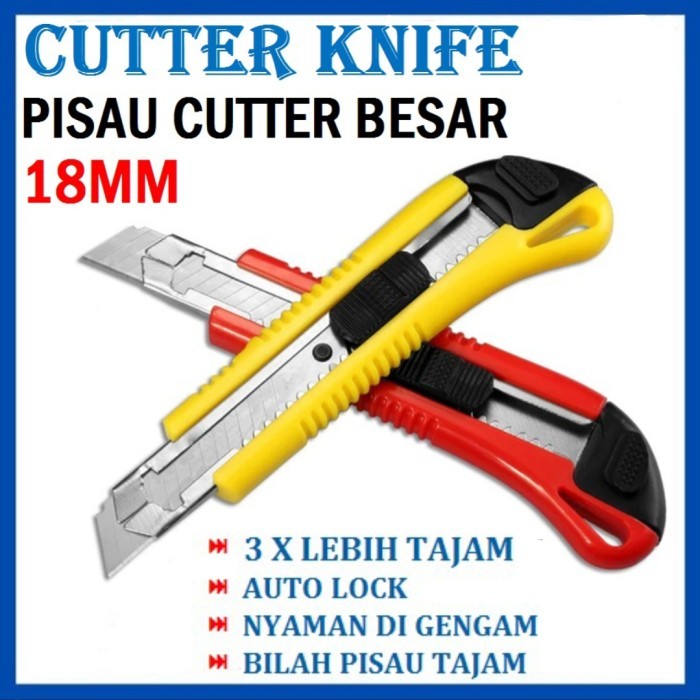 

SS3 Pisau Cutter Besar Gagang Plastik Pemotong Kertas Cutter Hand Craft RANDOM TOOL PART