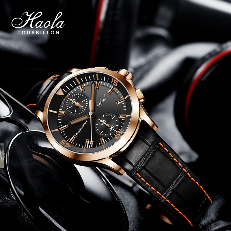 Jam Tangan Original Pria Haofa Luxury Automatic Chronograph Watch For Men Pilot Sapphire Chronograph
