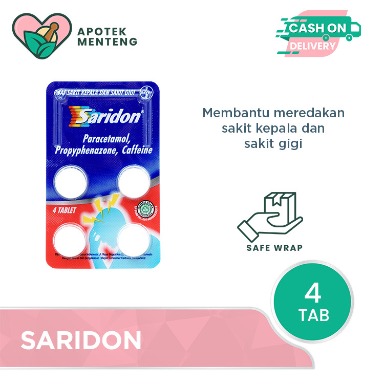 Saridon 4 Tablet - Obat Sakit Kepala dan Sakit Gigi