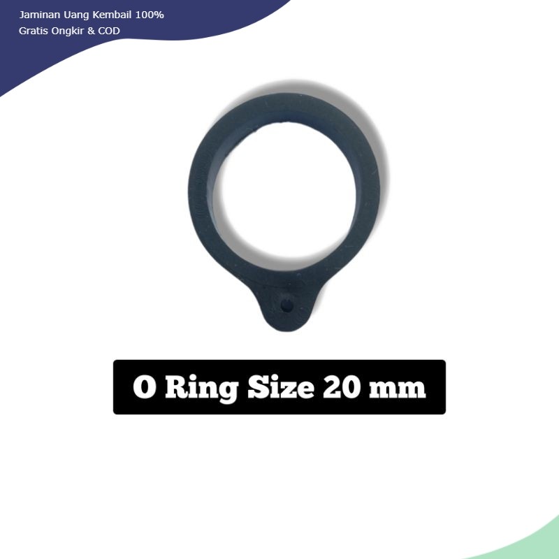 

RUBBER O RING 20 MM BLACK TEBAL AKSESORIS TALI LANYARD