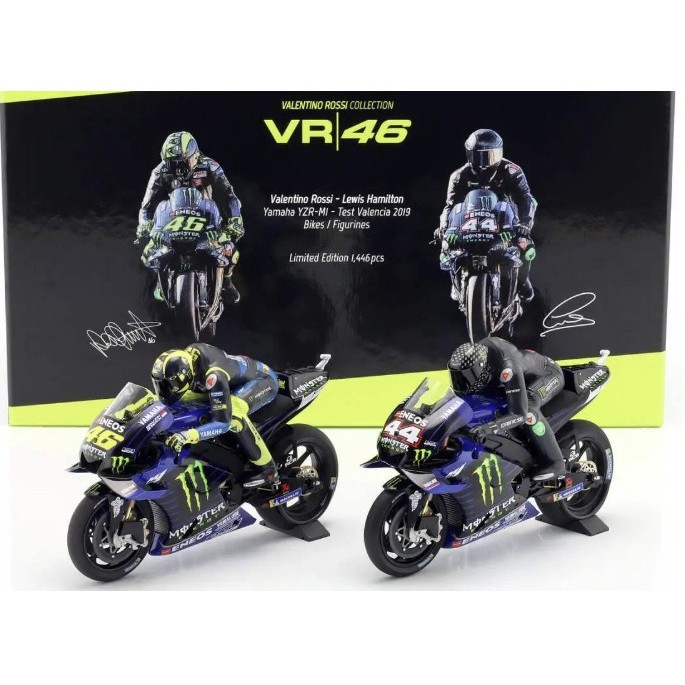 minichamps motogp rossi hamilton test valencia 2019