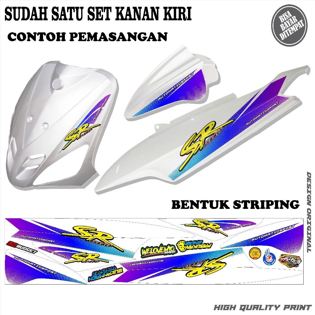 STRIPING STICKER VARIASI MIO SPORTY/SMILE VARIASI MIO SR 04 MOTIF THAILAND SIMPLE KEREN TERBARU