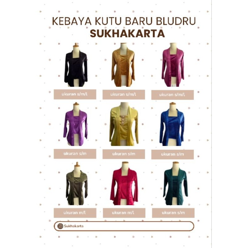 Kebaya Kebaya Kutu Baru Bludru non payet