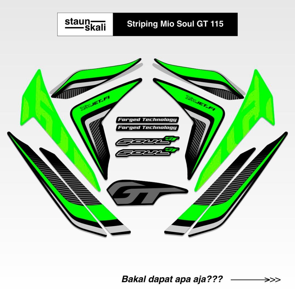 Striping Mio Soul GT 115 Variasi (3) Original Ori Api Hotwheels Medusa Body Set 2012 2013 2014 2015 