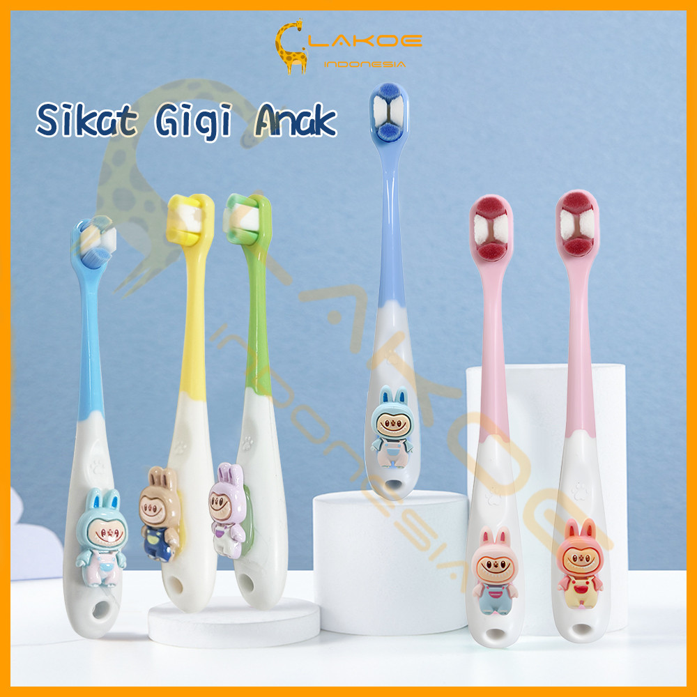 LAKOE Sikat Gigi Anak Sikat Gigi Halus Lembut Motif Lucu Kids Training Toothbrush