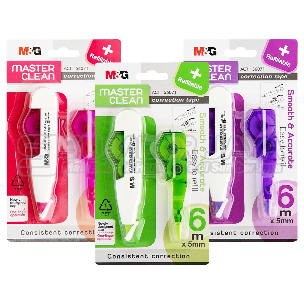 

M&G ACT56071 Tipe Ex Roll 6M Correction Tape Roll Master Clean + Refill
