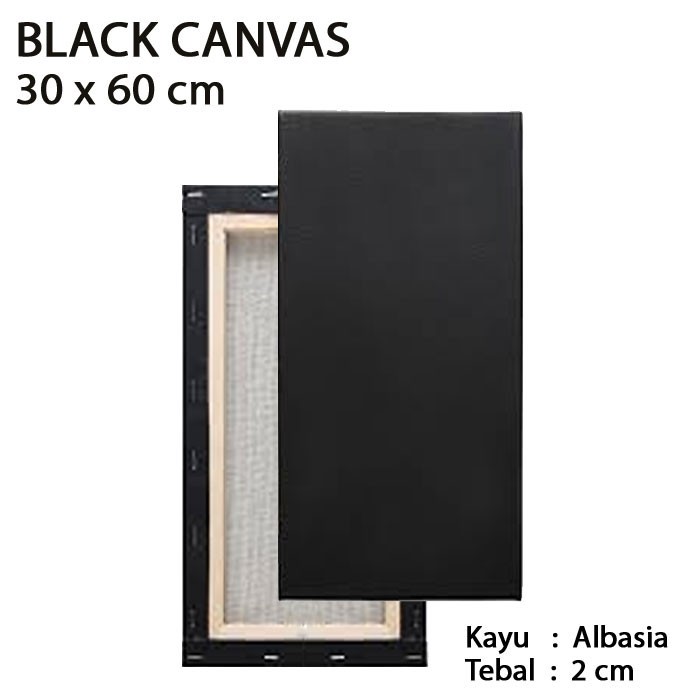 

Kanvas Lukis Hitam Spanram 30x60 cm Black Canvas Frame 60x30 cm