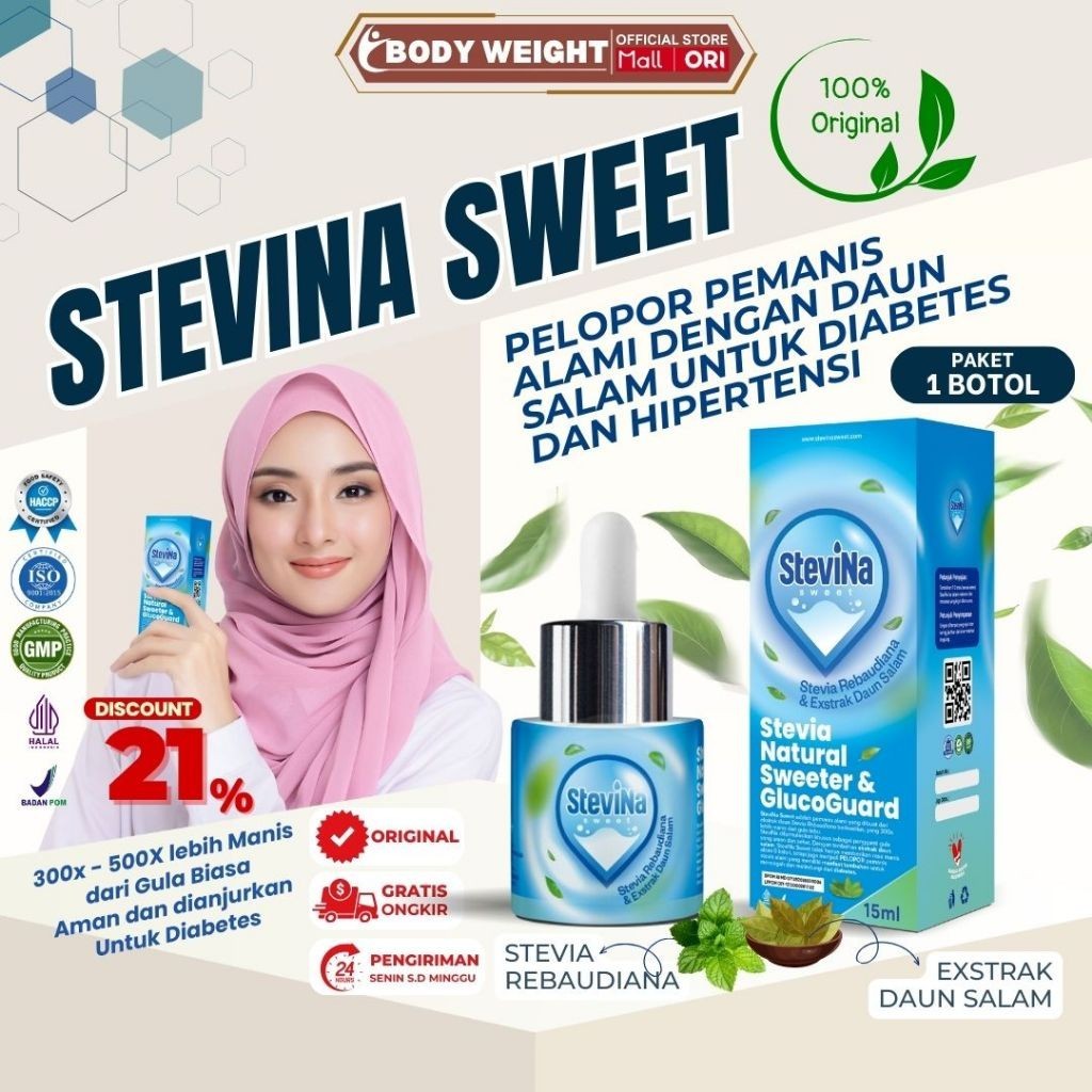

Stevina Sweet Stevia Alami 0 Kalori Plus Herbal Daun Salam Untuk Mencegah Diabetes 1 Botol 15ml