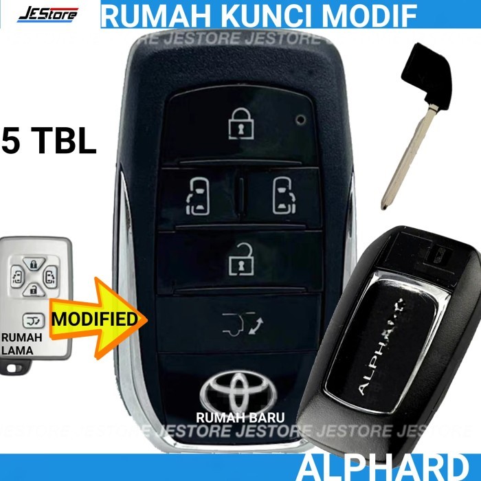 ALPHARD CASING KUNCI ALPHARD TOYOTA REMOTE KEY RUMAH KUNCI MODIF KUNCI - 5 TBL ALPHARD