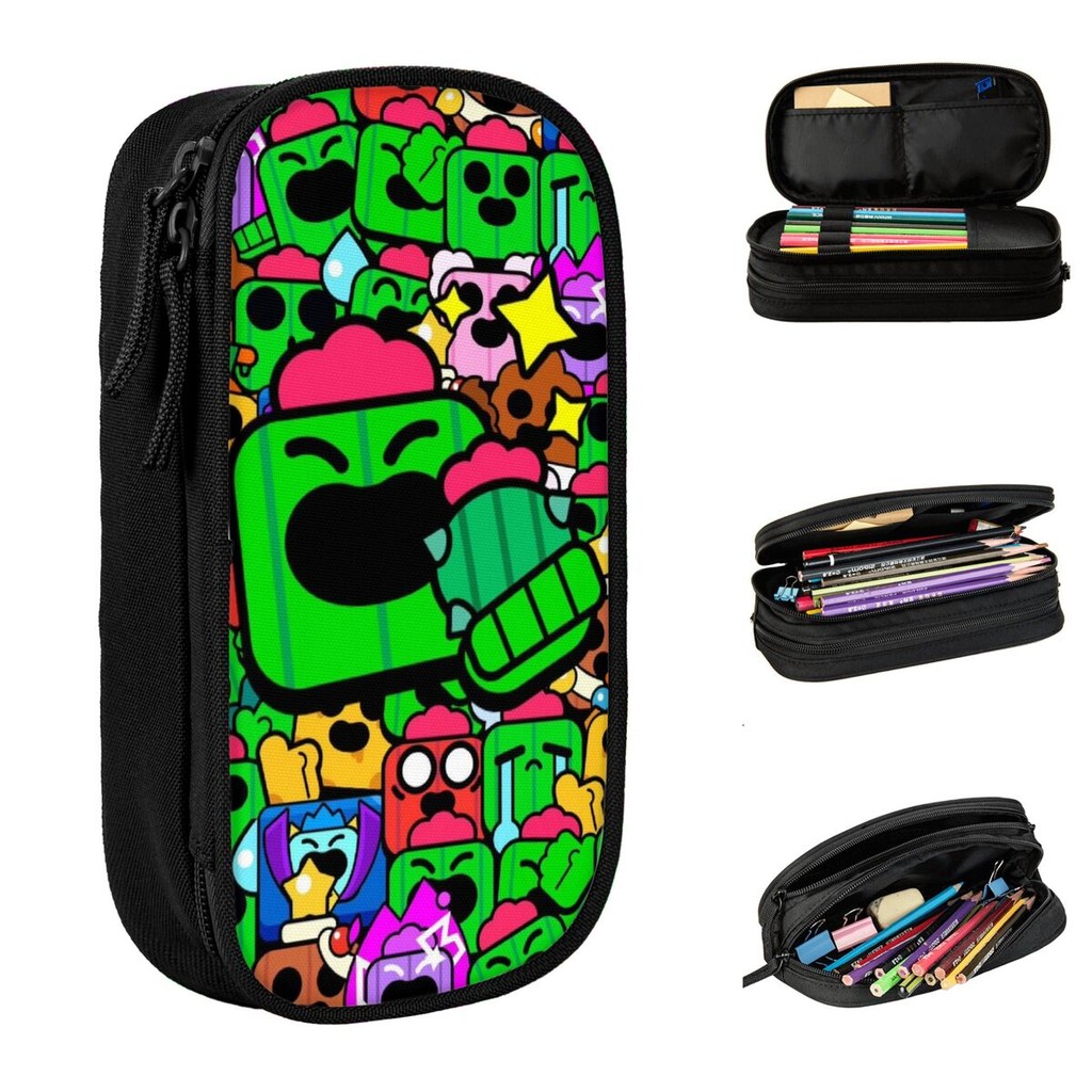 

Classic B-Brawls Game Pencil Cases Pencil Box Pen Box Kids Large Storage Bag Students School Zipper Stationery