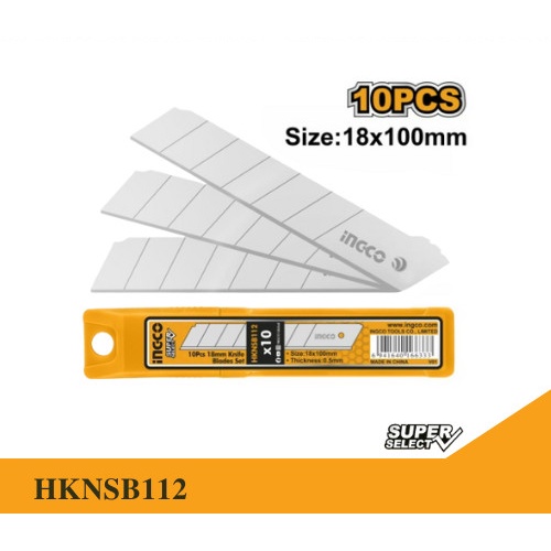 

Ingco HKNSB112 Mata Cutter Besar 10 Pcs (18 mm) Isi Refill Cuter Blade