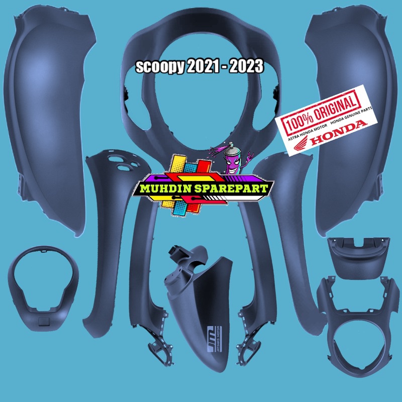 Full set body halus biru doff scoopy new prestige K2F 2021-2022-2023 original