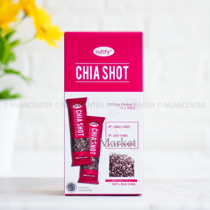 

BOX Natural Chia Shot Biji Chia Seeds 10x 7g Sachet NUTIFY CHIASHOT - Original