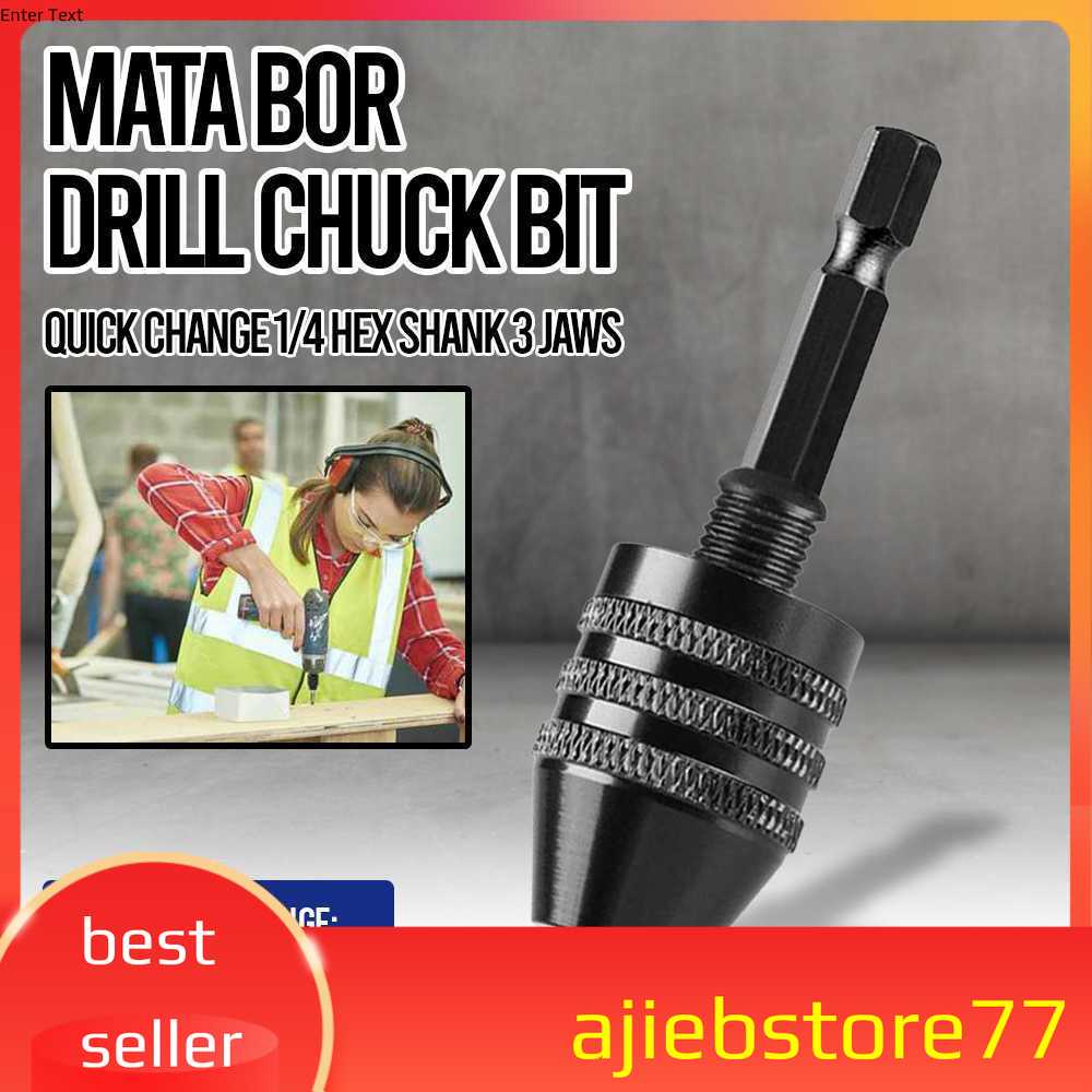 kepala Bor mini 0,3-5mm 0.6-8mm drill Chuck Bit Quick Change 1/4 Hex Shank 3 Jaws - WR091