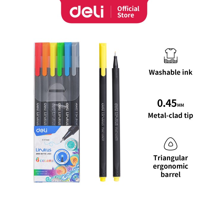 

[SG] Pulpen warna/Pena liner Segitiga 6 Warna- EQ900-06