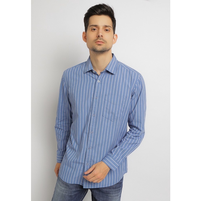 Kemeja Pria Lengan Panjang Bergaris Lois Jeans KLL357