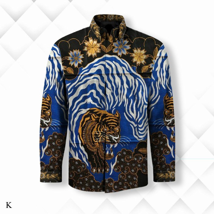 best -bahan batik tulis kemeja pria motif harimau 1507NS - all size