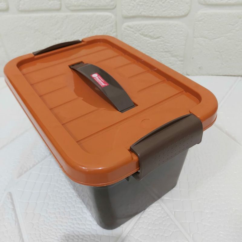 Container Box Plastik Kotak Penyimpanan Barang - 5 Liter Coklat (Small)
