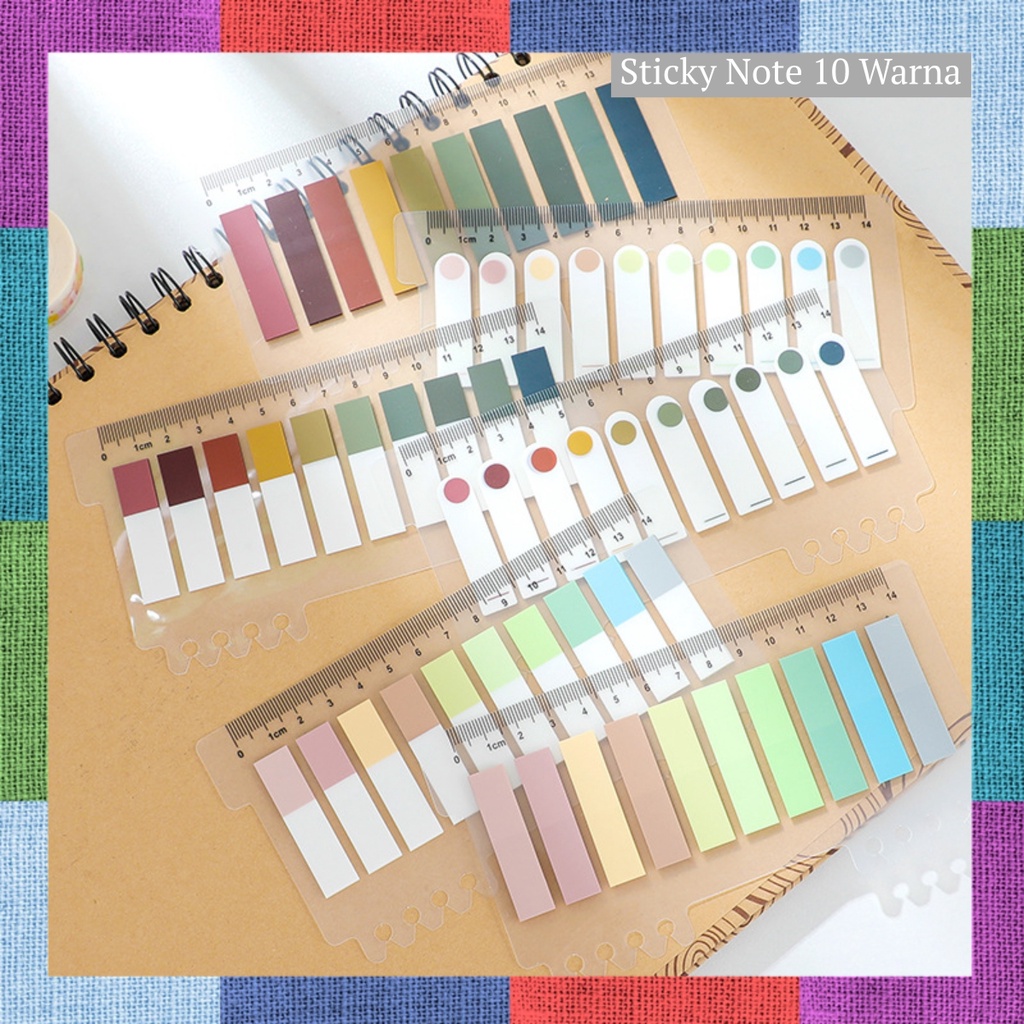 

200 Lembar Sticky Note Warna Neon Pastel Macaron Morandi Vintage Untuk Pembatas Buku notepad mini paper kertas post it (GG0301)