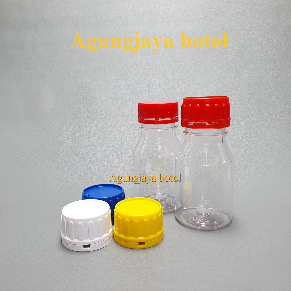 Botol 250 ml PS Natural Segel Besar / Botol Plastik / Botol Obat / Botol Madu / Botol 250 ml