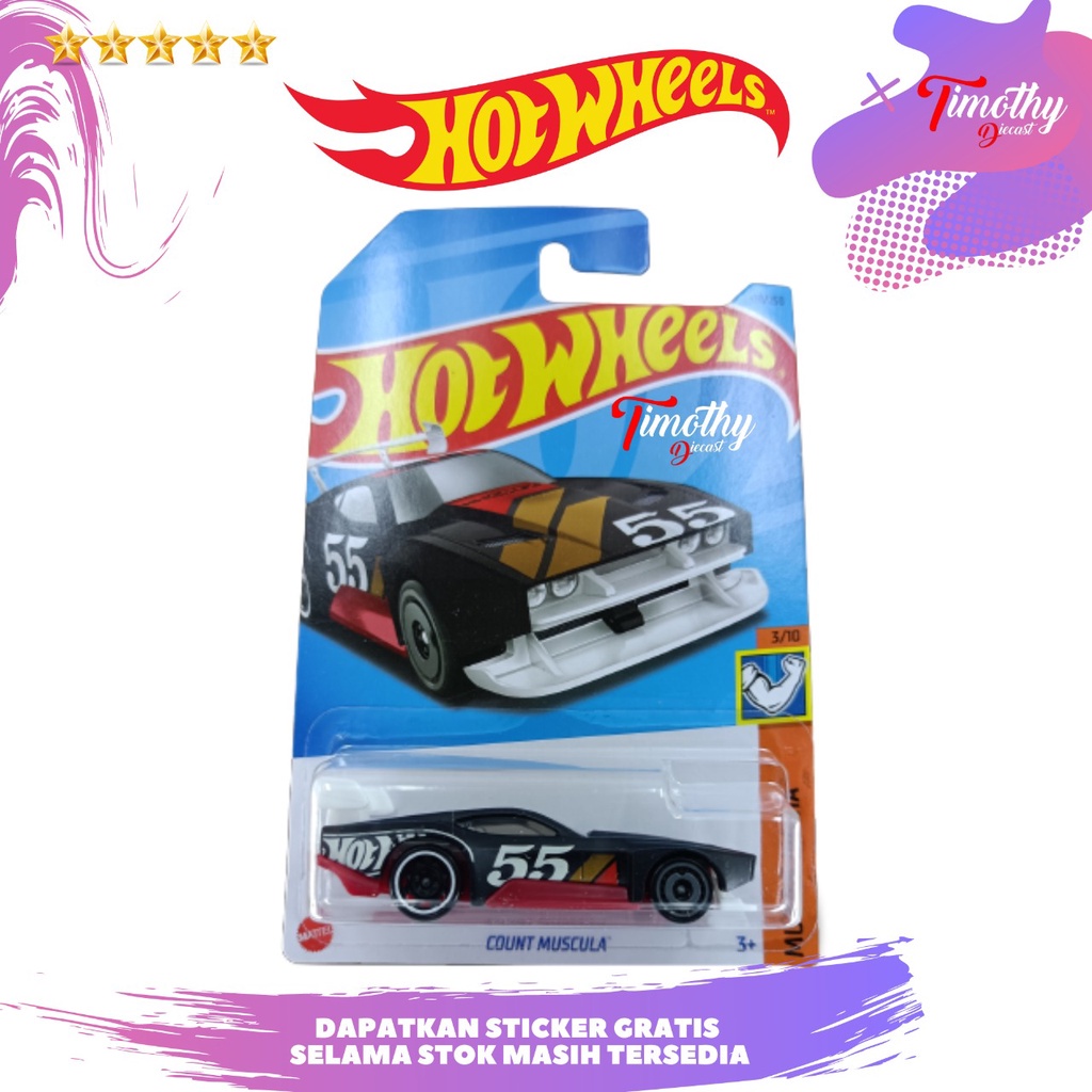 Hot Wheels Count Muscula Hitam Tampo 55 Muscle Mania