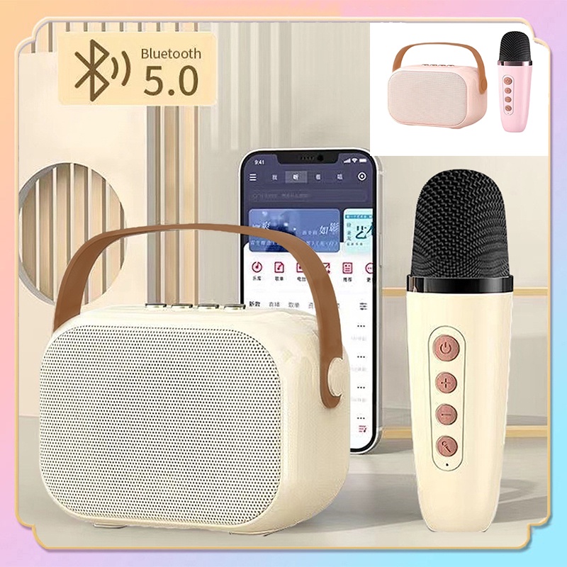 Speaker Karaoke Bluethoot Bass K2 Microphone Premium