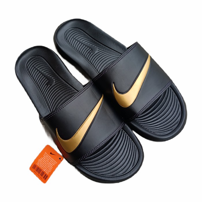 DRB Sandal Selop Pria Nike Victory Size 47 48 45 44 43 46 ,Sandal Big Size - black gold, 43
