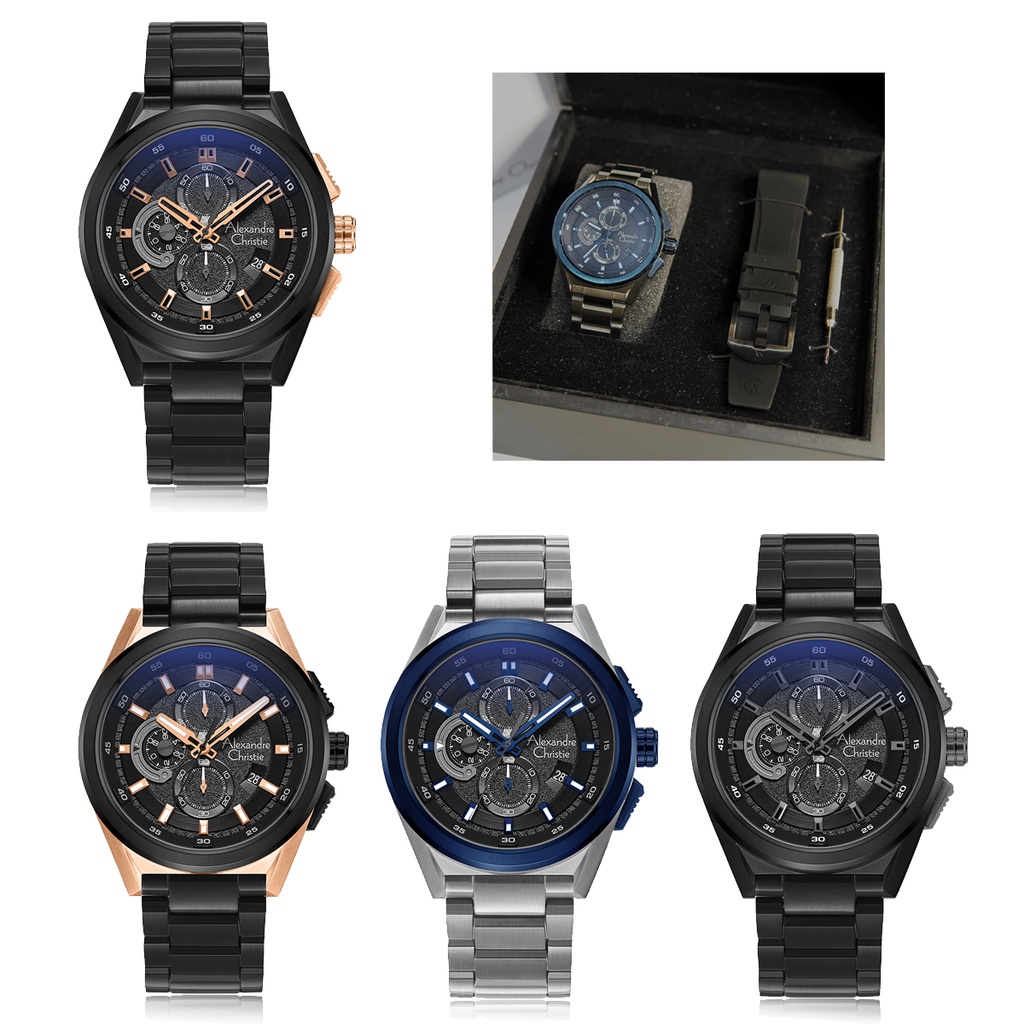Alexandre Christie Ac 6654 / ac6654 Jam Tangan Pria Bonus Tali,Obeng Original Bergaransi Resmi