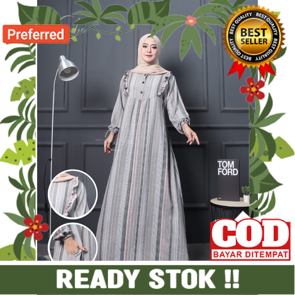 GAMIS CRINGKLE SALUR MODEL TERBARU 2023 GAMIS CRINGKLE MUSLIMAH KEKINIAN// S M L XL XXL XXL UKURAN A