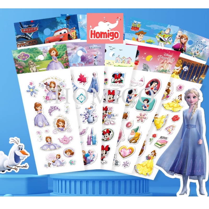 

Homigo Stiker Timbul 3D Puffy Stiker Anak Murah Stiker Tempel Mainan Anak Motif Kartun Frozen Princess Car