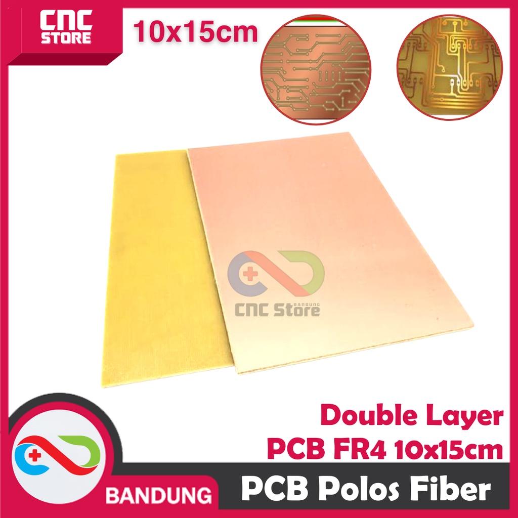 PCB POLOS DOUBLE LAYER FR4 FIBER 10X15CM